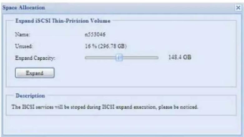 Thecus N5500 - RAID Expansion for iSCSI Target Volume - 2