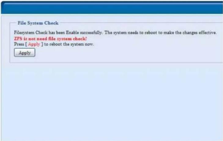 Thecus N5500 - File System check - 2