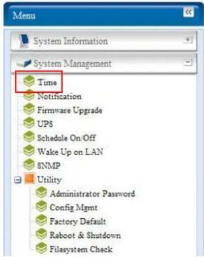 Thecus N5500 - Time: Setting system time - 1