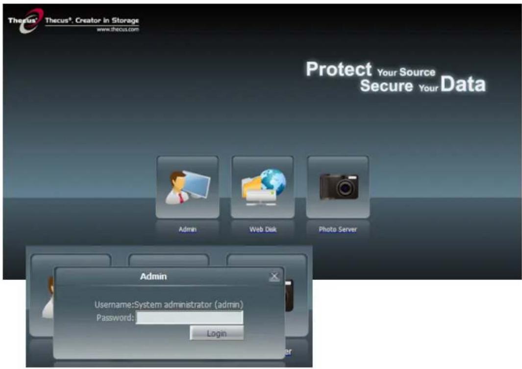 Thecus N5500 - Updated Login User Interface - 1