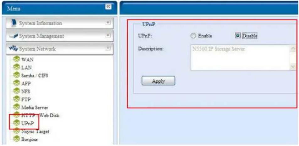 Thecus N5500 - UPnP - 1