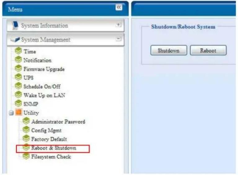 Thecus N7700SAS - Reboot & Shutdown - 1