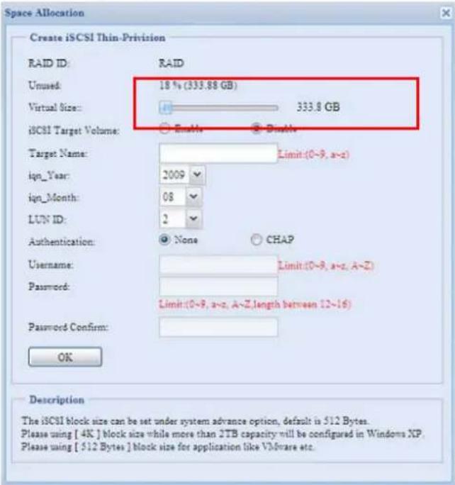 Thecus N7700SAS - iSCSI Thin-Provisioning - 6