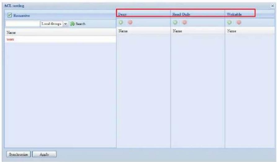Thecus N7700SAS - Folder and sub-folders Access Control List (ACL) - 2