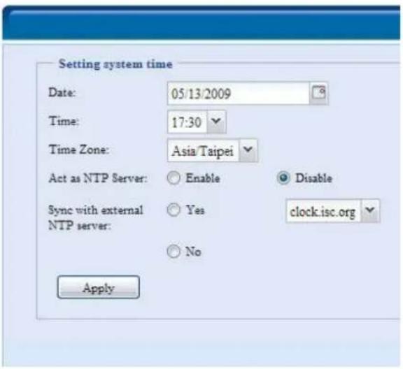 Thecus N7700SAS - Time: Setting system time - 2