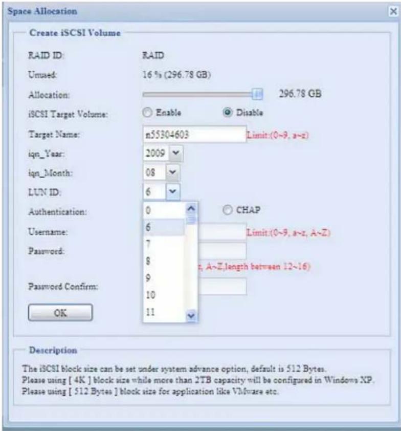 Thecus N7700SAS - iSCSI LUN ID - 1