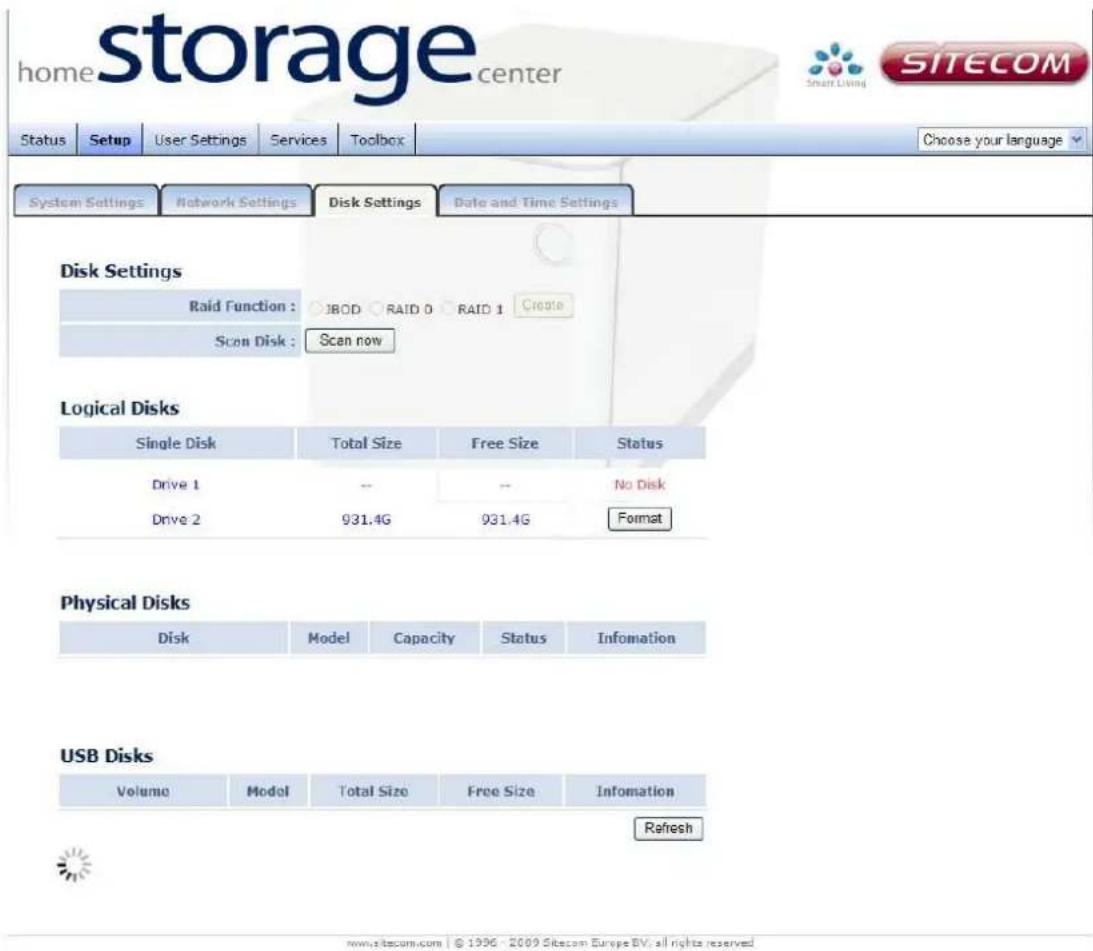 SITECOM MD-254 - Disk settings - 1