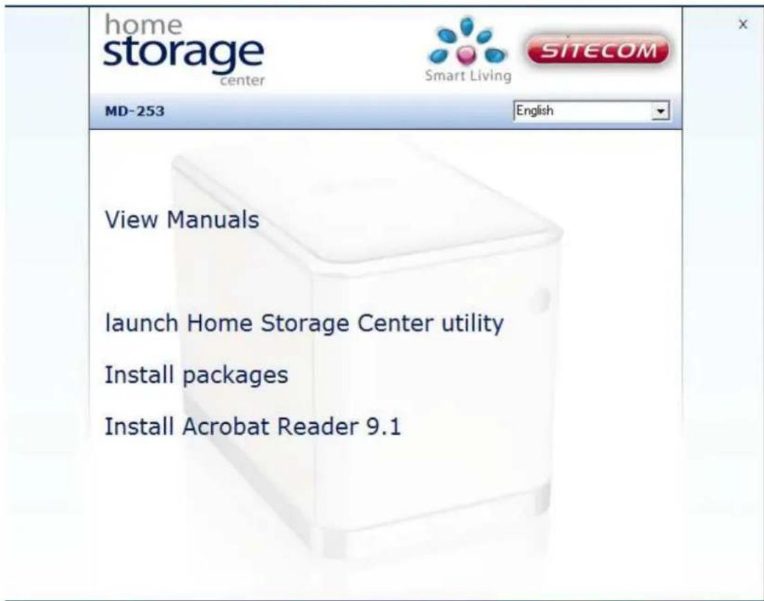 SITECOM MD-254 - Configuring the Home Storage Center Windows - 1
