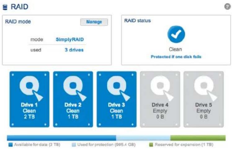 LACIE 2big NAS - Capacité de stockage et répartition des données - 3