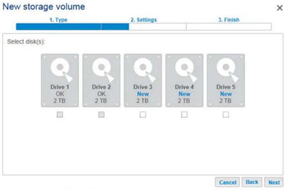 LACIE 2big NAS - ÉTAPES DE L'ASSISTANT DU NOUVEAU VOLUME DE STOCKAGE - 4