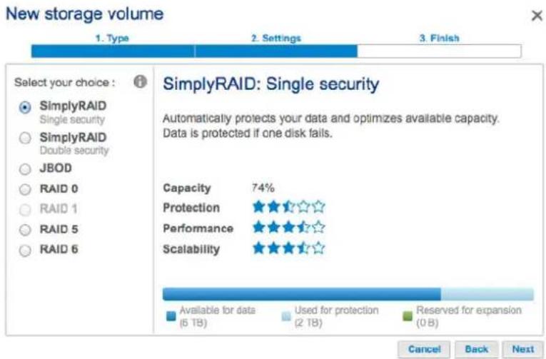 LACIE 2big NAS - Configurations RAID disponibles - 1