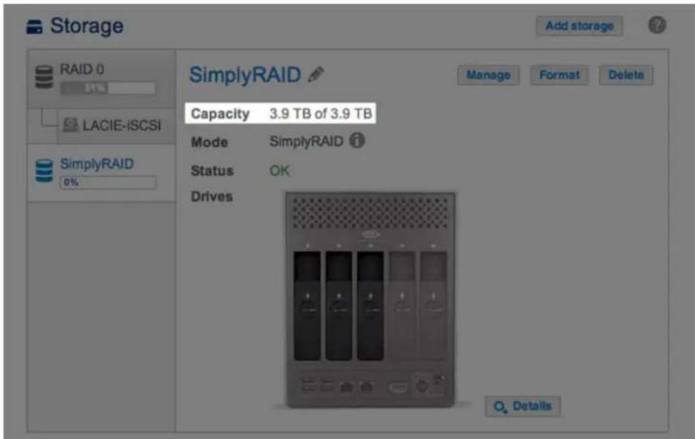LACIE 2big NAS - Outils de gestion des volumes - 5