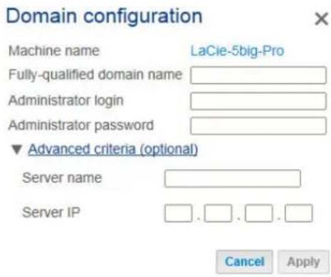 LACIE 2big NAS - Connexion à un domaine Active Directory - 1