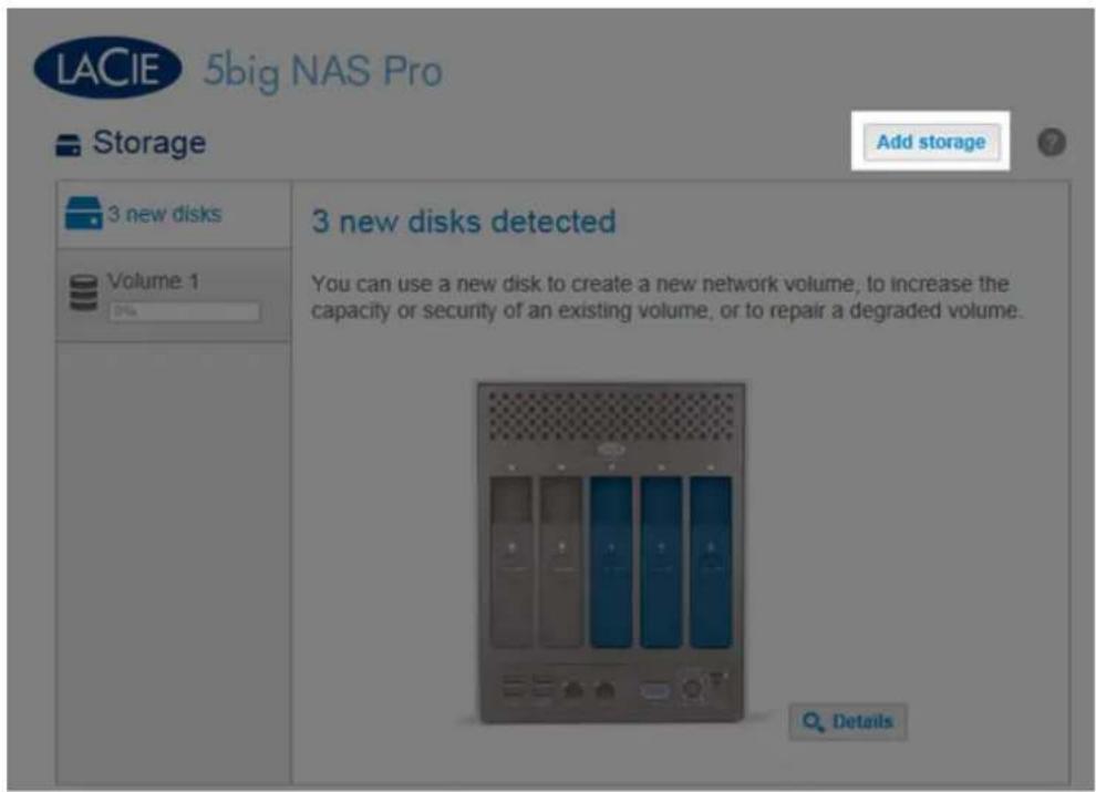 LACIE 2big NAS - ÉTAPES DE L'ASSISTANT DU NOUVEAU VOLUME DE STOCKAGE - 2