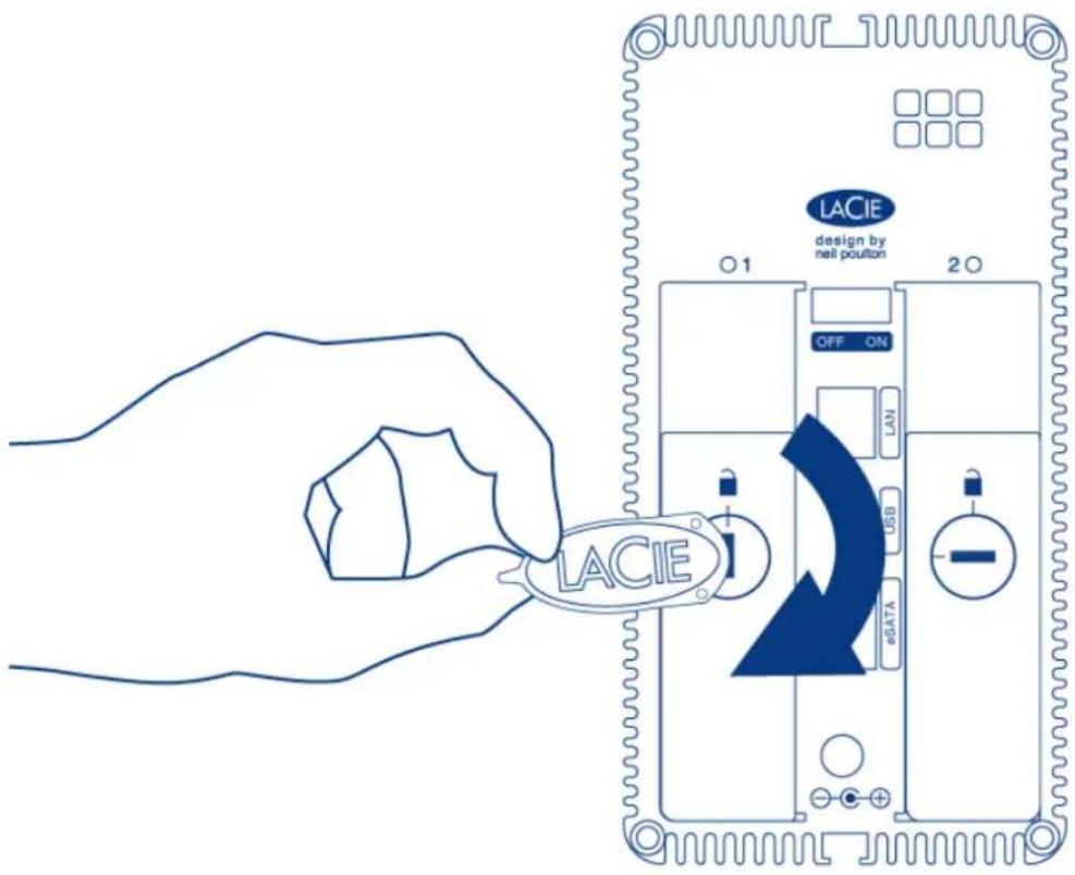 LACIE 2big NAS - Insertion du disque - 1