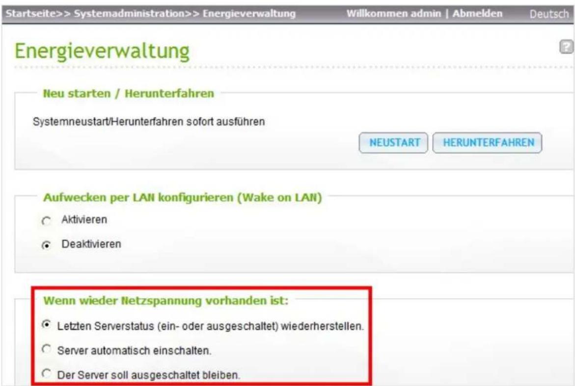 QNAP TS-EC1679U-RP UltraStar - Verhalten der UPS-Funktion auf dem NAS: - 1