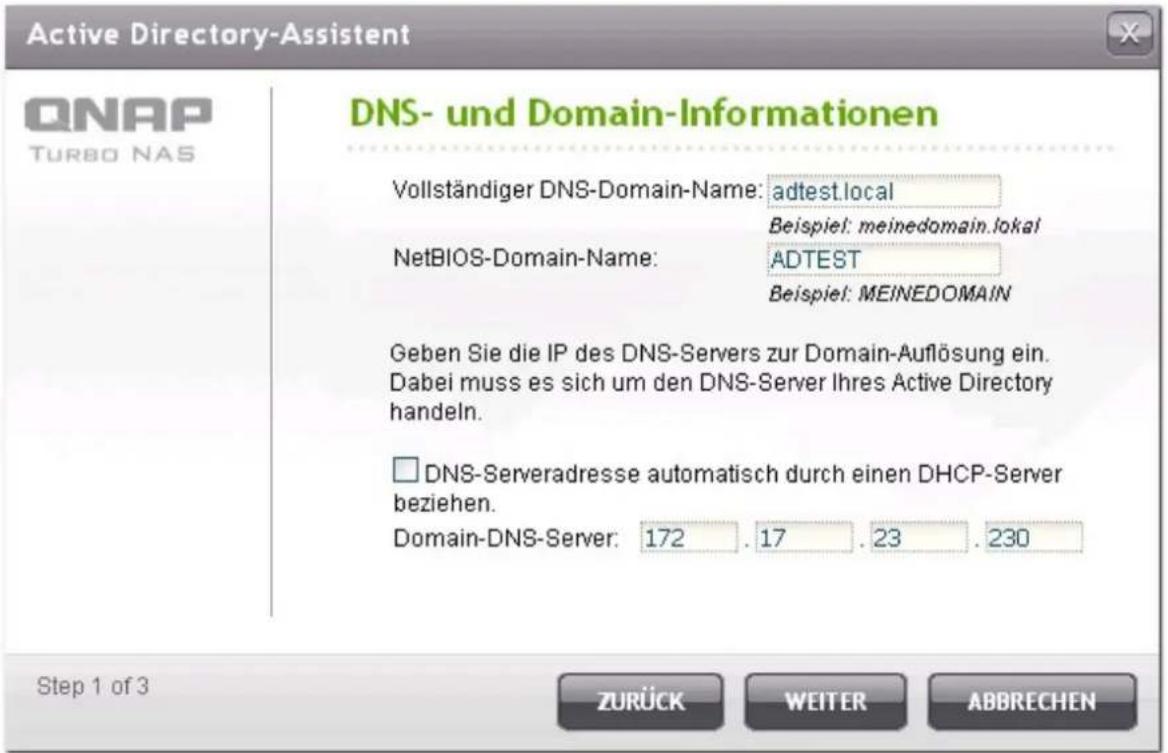QNAP TS-EC1679U-RP-E10G 32TB - QNAP NAS m ittels Quick C onfiguration Wizard m it Active Dire ctory (AD) v erbinde n - 3