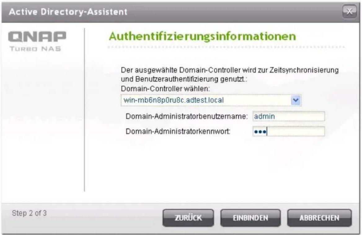 QNAP TS-EC1679U-RP-E10G 32TB - QNAP NAS m ittels Quick C onfiguration Wizard m it Active Dire ctory (AD) v erbinde n - 4