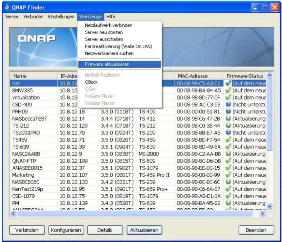 QNAP TS-EC1679U-RP-E10G 32TB - Aktualisieren der System -Firm wa re m itte Is F inder - 1