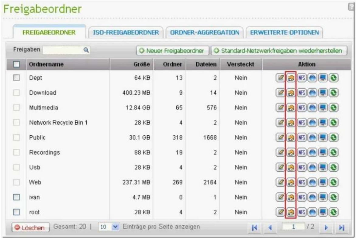QNAP UltraStar TS-EC1679U-RP-E10G - Berechtigungen für Ordner - 2