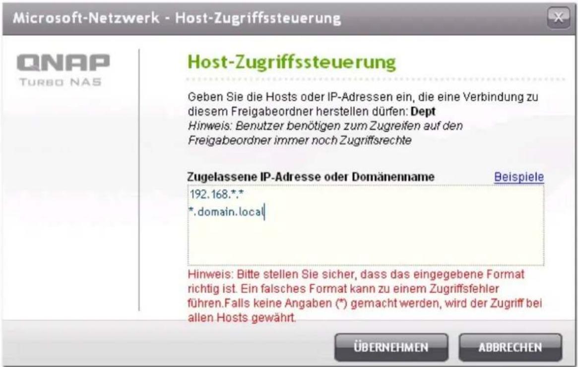 QNAP UltraStar TS-EC1679U-RP-E10G - Microsoft Networking-Host-Zugriffskontrolle - 2