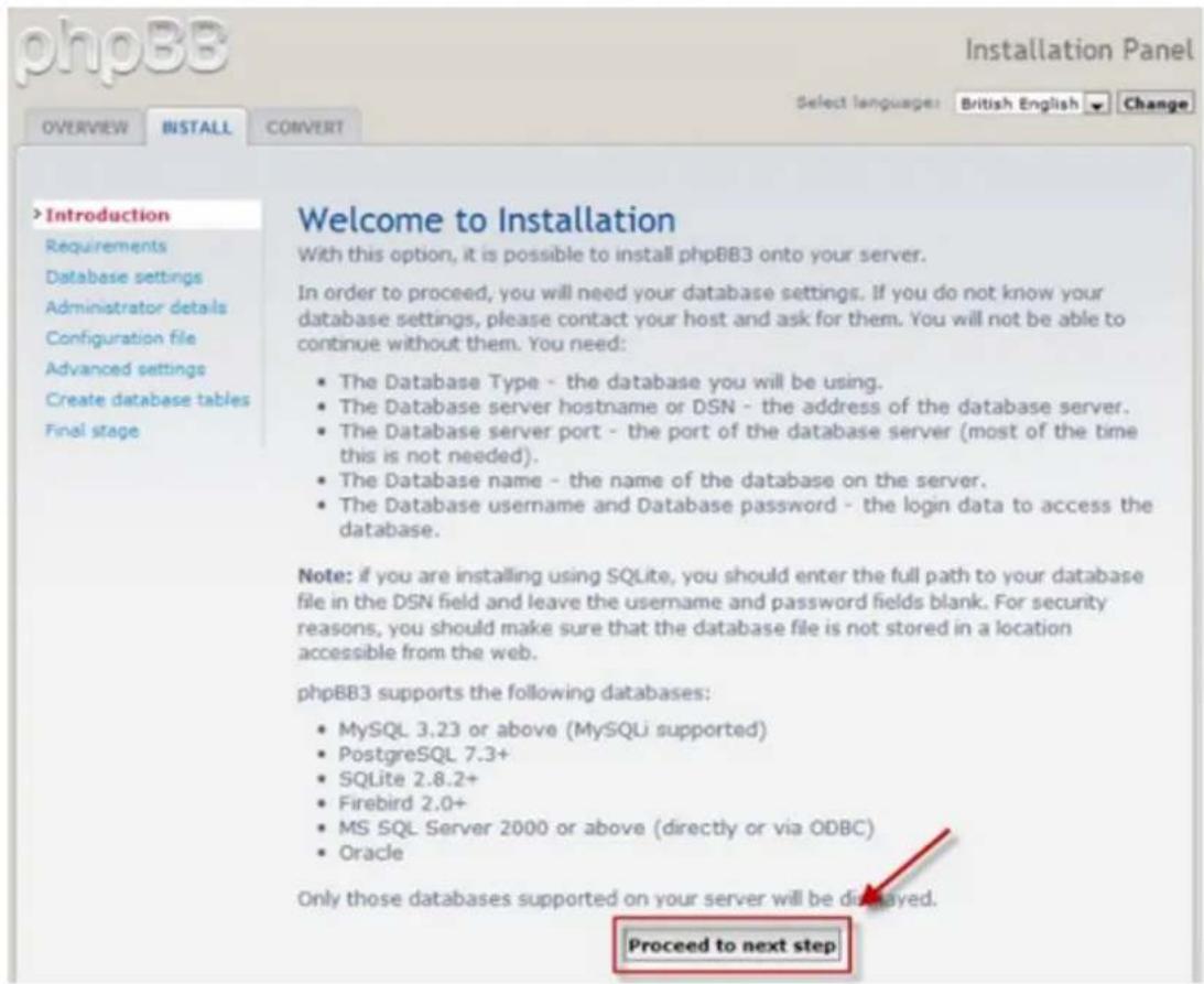 QNAP UltraStar TS-EC1679U-RP-E10G - Starten der webbasierten phpBB3-Installation - 3