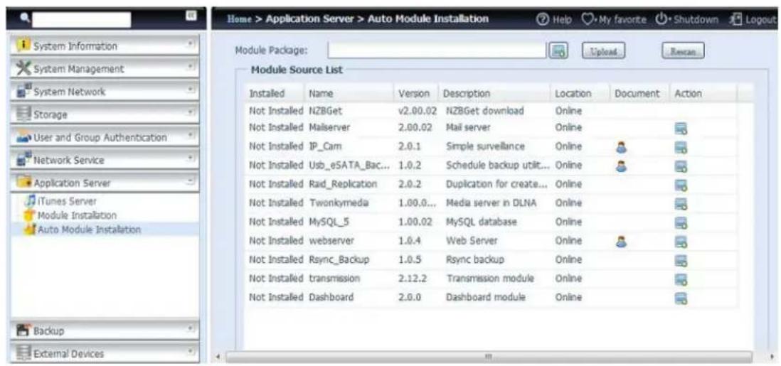 Thecus N4510U - Installation auto de module - 1