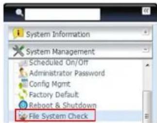 Thecus N4510U - File System Check (Vérification du système de fichiers) - 1