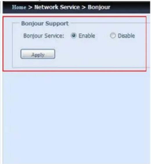 Thecus N4510U - Réglage de Bonjour - 2