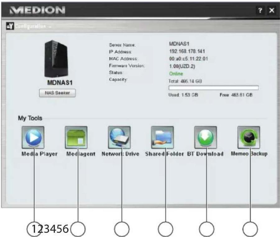 MEDION LIFE P89631 - Medion NAS Tool - 1