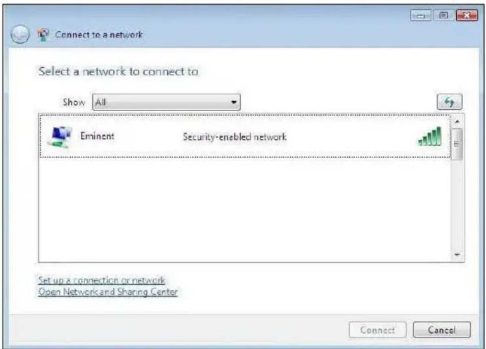 Eminent EM4586 - Kapcsolódás az illesztőprogram segítségével (WLAN AutoConfig) Windows Vista - 2