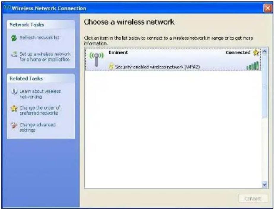 Eminent EM4586 - Kapcsolódás az illesztőprogram segítségével (konfigurációmentes, vezeték nélküli hálózat) Windows XP - 3