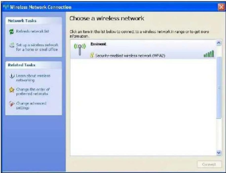 Eminent EM4586 - Kapcsolódás az illesztőprogram segítségével (konfigurációmentes, vezeték nélküli hálózat) Windows XP - 1