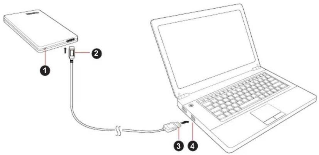 TOSHIBA STOR.E STEEL S - Σύνδεση της μονάδας δίσκου στον υπολογιστή σας - 1