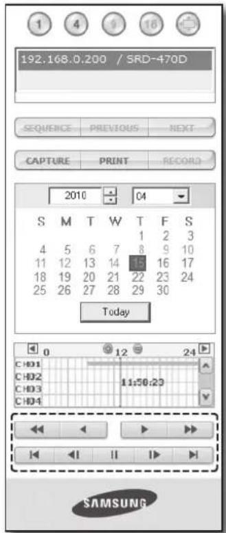 SAMSUNG SRD-470D - SEARCHING THE RECORDED VIDEO IN THE TIMELINE - 5
