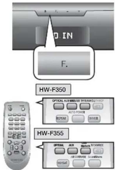 SAMSUNG HW-F350 - MODE D'ENTRÉE - 1
