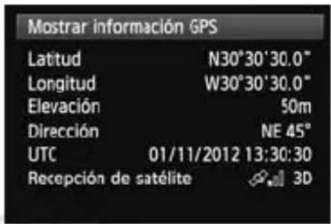 CANON GP-E1 - Seleccione [Mostrar información GPS]. - 1