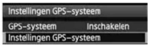 CANON GP-E1 - Stel [GPS-systeem] in op [Inschakelen]. - 1