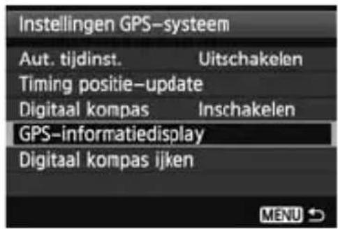 CANON GP-E1 - Stel [GPS-systeem] in op [Inschakelen]. - 2