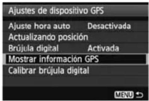 CANON GP-E1 - Ajuste [Dispositivo GPS] en [Activar]. - 2
