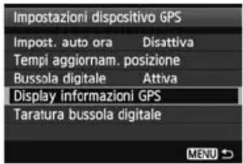CANON GP-E1 - Impostare [Dispositivo GPS] su [Attiva]. - 2