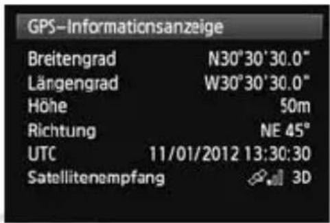 CANON GP-E1 - Wählen Sie [GPS-Informationsanzeige]. - 1