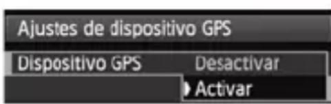CANON GP-E1 - Seleccione [Ajustes de dispositivo GPS]. - 1