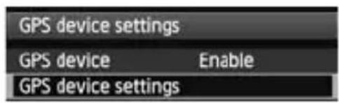 CANON GP-E1 - Set [GPS device] to [Enable]. - 1