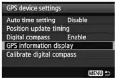 CANON GP-E1 - Set [GPS device] to [Enable]. - 2