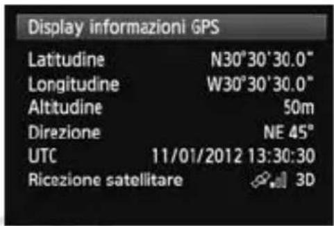 CANON GP-E1 - Selezionare [Display informazioni GPS]. - 1