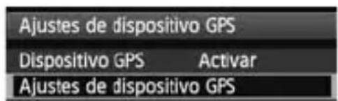 CANON GP-E1 - Ajuste [Dispositivo GPS] en [Activar]. - 1