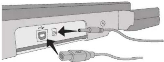 DYMO S100 - Slik tilkobles strømadapteren - 1
