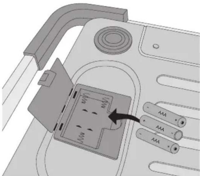 DYMO S180 - So setzen Sie die Batterien ein - 1