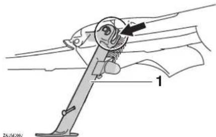YAMAHA XCITY250 - Checking and lubricating the centerstand and sidestand - 1